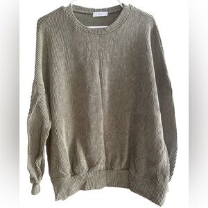 TALULAH Olive Striped Crew Neck Sweater